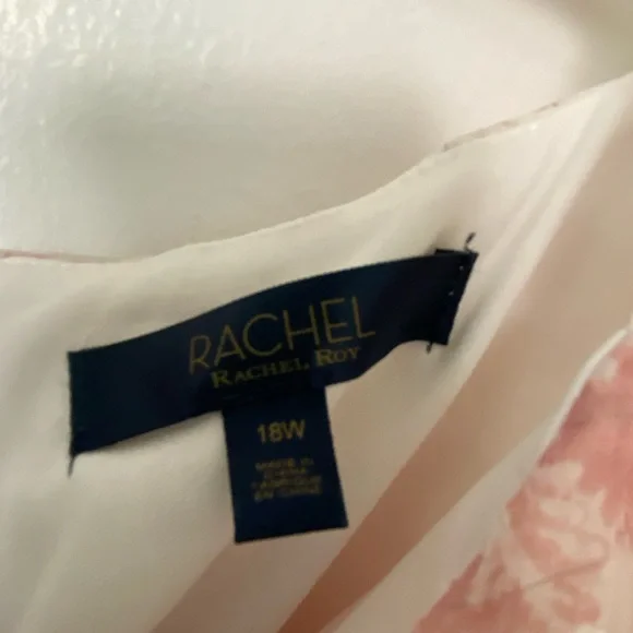 NWT -Rachel by Rachel Roy, 18W, maxi dress,color eggshell blush light pink/cream - Picture 4 of 12
